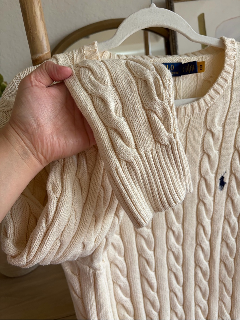 Polo by Ralph Lauren Men's Cream Cable-Knit Sweater Large - Picture 9 of 12
